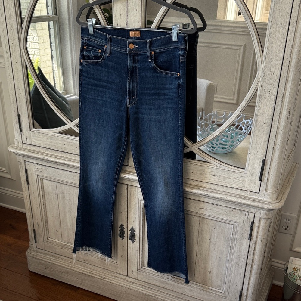 EUC MOTHER THE INSIDER CROP STEP FRAY Jeans SZ 30 * teaming up colorway